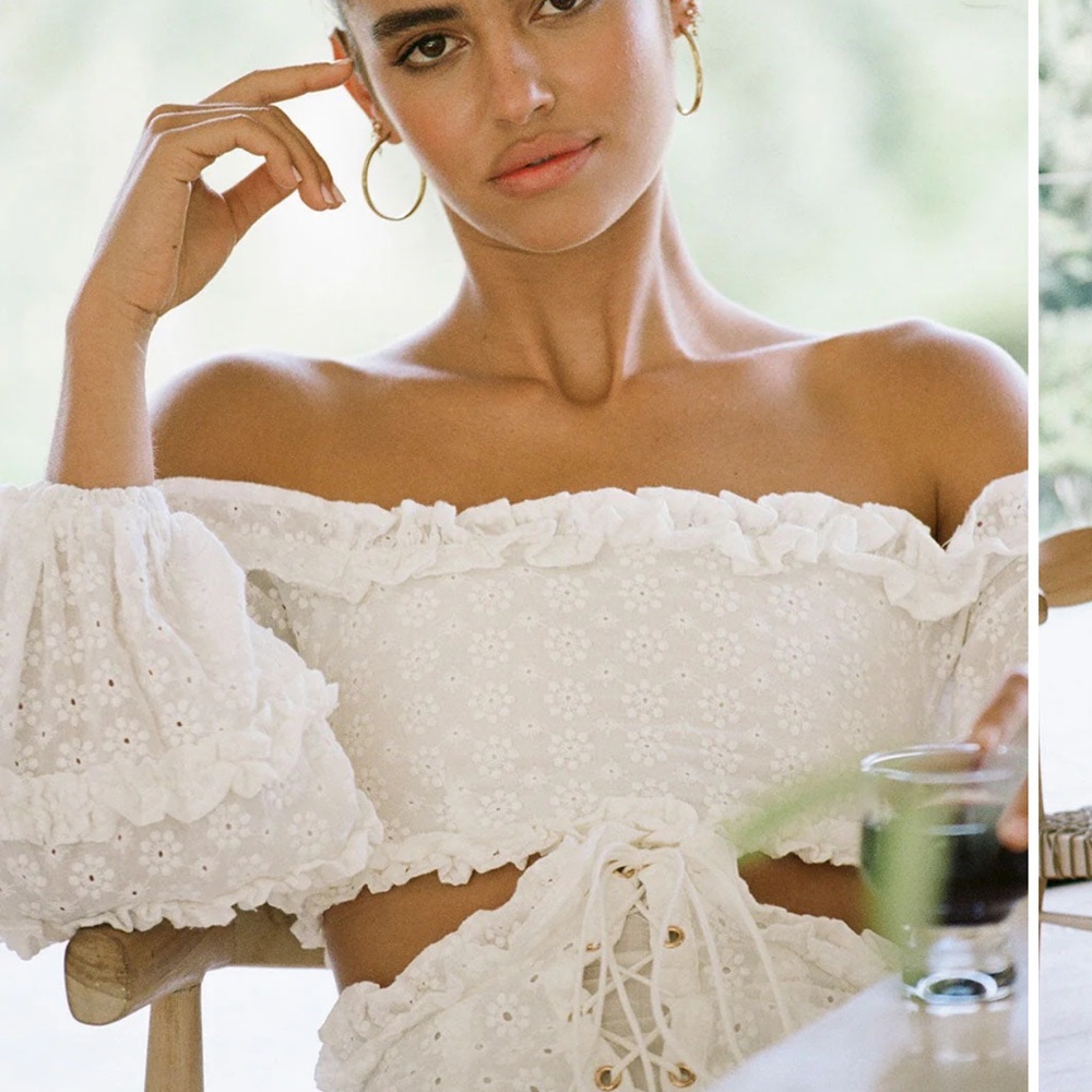 Sabo Skirt White Lace Long Sleeve Dress - Picture 6 of 8